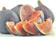 slices of fig on a white background