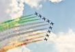 Demonstrative performance of Italian aerobatic team at the air s