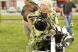 woman and a motorcycle