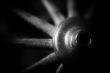 black and white image of a wheel