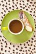 top view of a coffee with bread