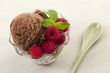 chocolate ice cream with raspberry