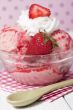 strawberry flavor ice cream on a bowl