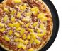 top view of hawaiian pizza