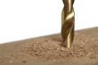 cropped image of drilling a piece of wood