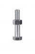 nut on bolt on white surface