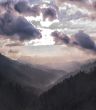 silhouette image of mountains and clouds