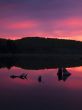 silhouette image of mountain and lake