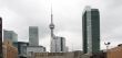 distant shot of office buildings and cn tower