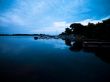 view of pier at dusk