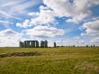 a distant shot of stonehenge