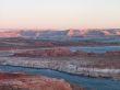 mountain range and river at lake mead