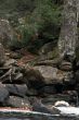 water stream through rocks