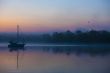 boat during sunset