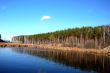 Blueness of sky and lake.