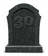 number thirty on gravestone