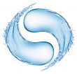 Ying yang water splash