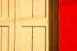 red wall yellow door
