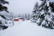 snowy garage