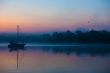 boat during sunset