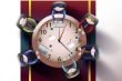 clock and people