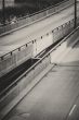 black and white image of roads