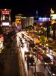 view of a city road at night