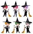 Set of funny witches.