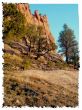 red rockface and blue sky