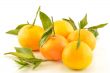 Tangerine with leaves on a white background