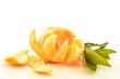 Tangerine with leaves on a white background