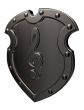 clef on metal shield