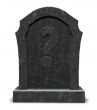 gravestone with question mark