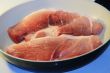 the meat in frying pans
