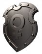 female symbol on shield