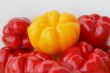 Red and yellow raw pepper