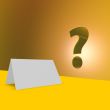 blank card and question mark