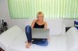 Young female with notebook