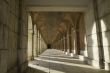 Ancient exterior hallway of Royal Palace in Aranjuez 