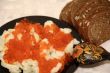 Russian national food caviar and potatoes