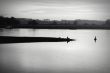 Angler on the breakwater