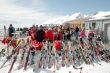 Skiers at mountain top