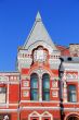 Landscape with historic theater and blue sky
