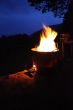 Fire on a blue sky night