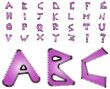 Electric zig zag alphabet - violet
