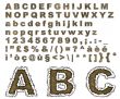 Burnt parchment alphabet