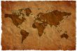 Crumple paper world map