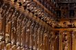 Beautiful choir medieval wood carving of a Spanish cathedral