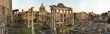 Panorama of the Roman Forum at sunset