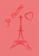 Valentine`s Day greeting card in French